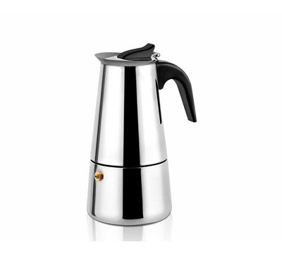 CAFETEIRA INOX PLACA INDUÇÃO 10 CHAV.-HAEGER SS MOKA POT 10