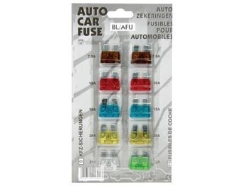 CONJUNTO DE FUSÍVEIS P/ AUTOMÓVEL (7.5-30A) - 10 UNI.