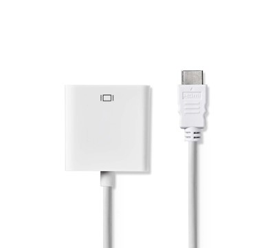 CABO HDMI VGA CONETOR HDMI VGA FEMEA+SAIDA 3,5mm 0,2M BRANCO