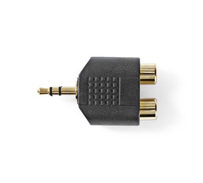 ADAPT. DE AUDIO ESTÉREO-3,5mm MACHO-2xRCA FÊMEA-PRE