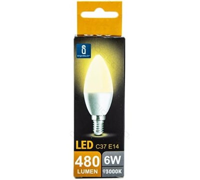 LAMPADA LED C37 VELA 6W BRANCO QUENTE BOX