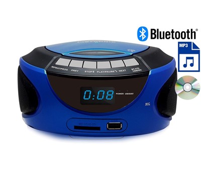 RADIO CD MP3 BLUETOOTH AZUL PILHAS OU 220V