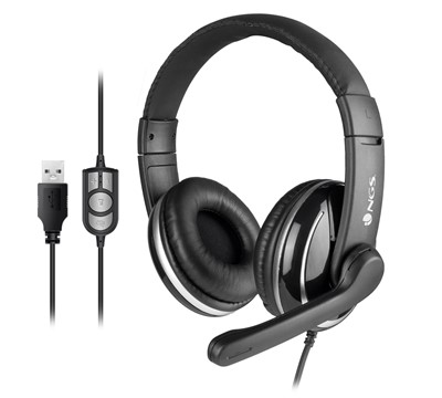 AUSCULTADORES ESTÉREO USB C/ MICROFONE NGS
