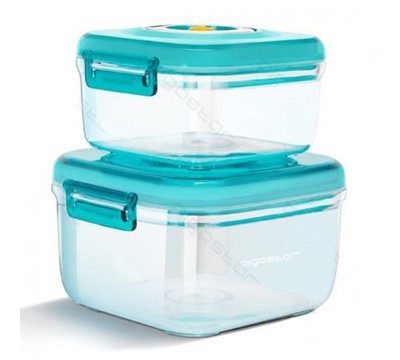 CONJUNTO DE 2 RECIPIENTES P/ ALIMENTOS VÁCUO