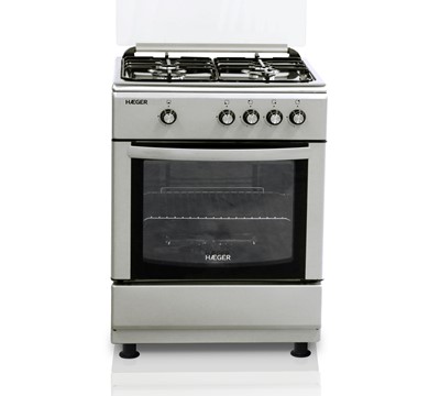 FOGÃO A GÁS HAEGER INOX/CINZENTO 60x60