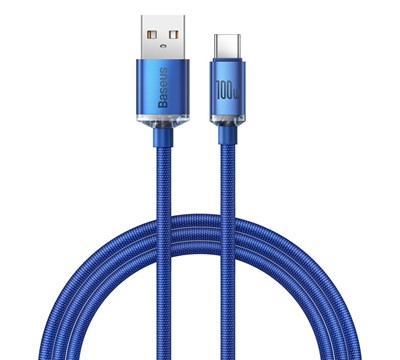 CABO BASEUS CARGA/DADO USB TYP A TO USB TYP C 100W 1.2M AZUL