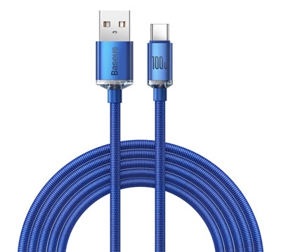 CABO BASEUS CARGA/DADO USB TYP A TO USB TYP C 100W 2M AZUL