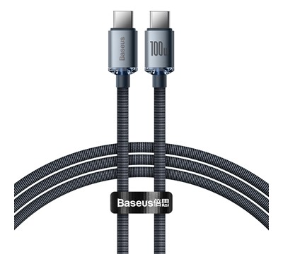 CABO BASEUS CRYST. SHINE CARGA/DADO USB TYPE C 100W 1.2M PRE