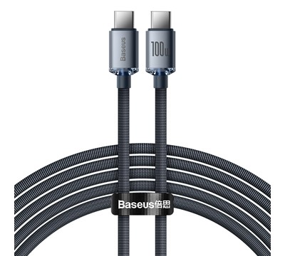 CABO BASEUS CRYST. SHINE CARGA/DADO USB TYPE C 100W 2M PRE