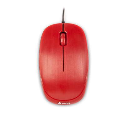 RATO ÓTICO C/ FIOS 1000 DPI USB 2 BOTÕES+SCROLL NGS VERMELHO