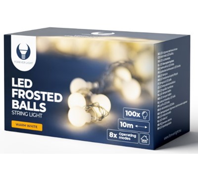 LUZES LED FROSTED BALLS FB101 10M x100 BR QUENTE 230V