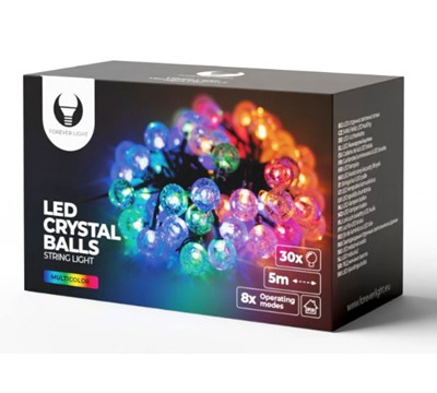LUZES LED CRYSTAL BALLS CB102 5M x30 MULTICOLOR 230V
