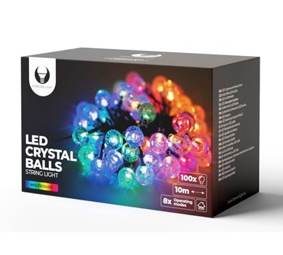 LUZES LED CRYSTAL BALLS CB101 10M x100 MULTICOLOR 230V