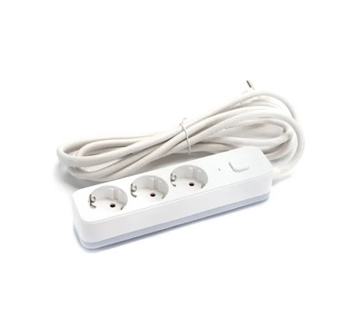 EXTENSÃO TOMADAS 3X 3M C/ INTERRUPTOR 3680W TIPO ALEMÃO BR/CINZA
