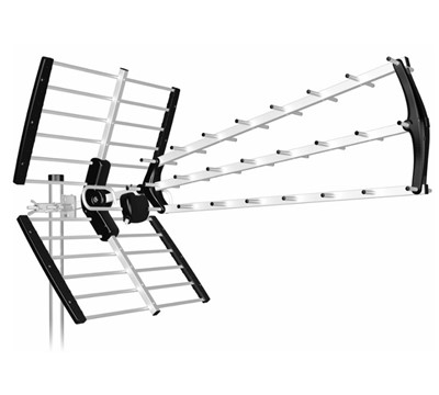 ANTENA BKM TRIPLE PLEGABLE UHF G=18dB LTE 700 PRETA