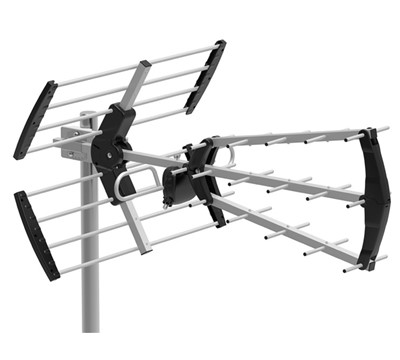 ANTENA BKM TRIPLE PLEGABLE UHF G=15dB LTE 700 PRETA