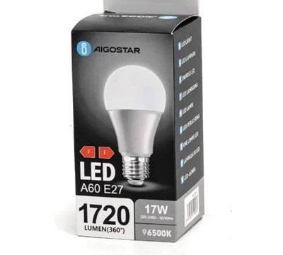 LAMPADA LED E27 A5 A60 17W BRANCO FRIO