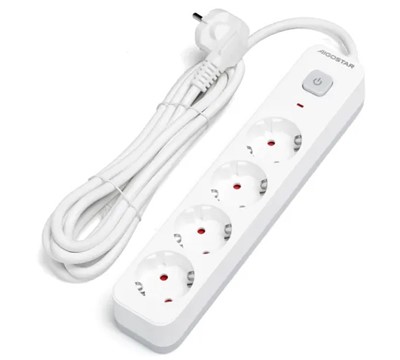 EXTENSÃO TOMADAS 4X 3M C/ INTERRUPTOR 3680W