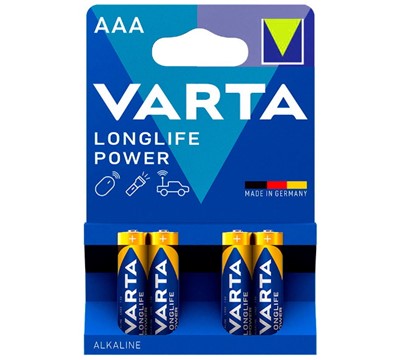 BLISTER 4X PILHA VARTA ALCALINA LONGLIFE POWER AAA LR03