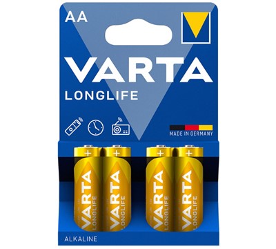 PILHA VARTA LONGLIFE ALCALINA LR6 AA - BLISTER 4 UNI.