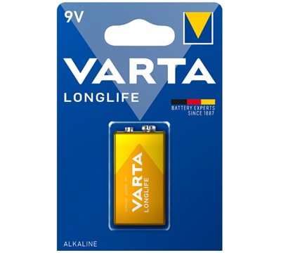 PILHA VARTA LONGLIFE ALCALINA 6LR61 9V - BLISTER 1 UNI.