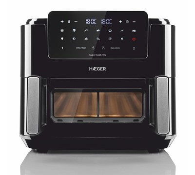 FRITADEIRA SEM ÓLEO 10L/5+5L - HAEGER SUPER COOK 10L