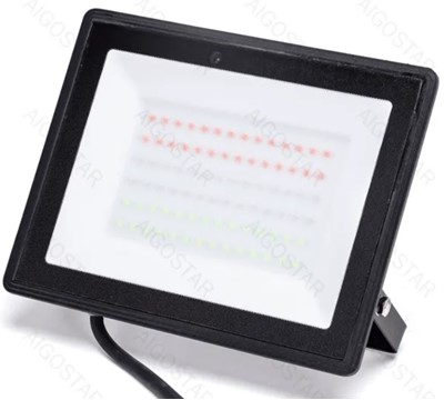 PROJETOR LED VIDRO 50W RGB IP65 PRETO