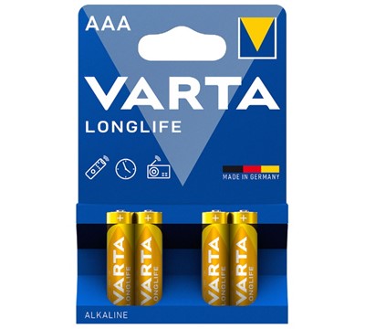 BLISTER 4X PILHA VARTA ALCALINA LONGLIFE AAA LR03