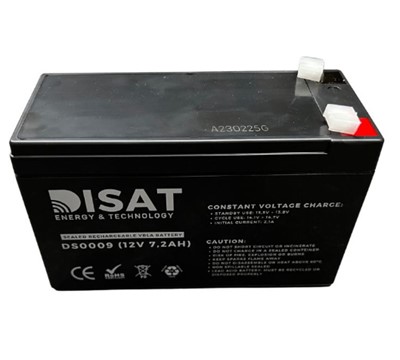 BATERIA DE CHUMBO 12V, 7.2AH, F1 (151mmx65mmx94mm) DISAT