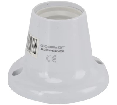 SUPORTE PLÁSTICO P/ LÂMPADAS E27 BRANCO
