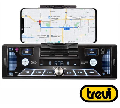 AUTO-RÁDIO 40W BLUETOOTH/MP3/AUX/FM C/ SUPORTE P/ SMARTPHONE TREVI