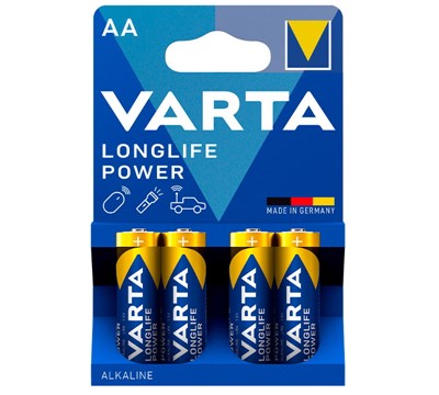 PILHA VARTA LONGLIFE POWER ALCALINA LR06 AA - BLISTER 2 UNI
