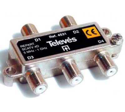 REPARTIDOR 4x TELEVES 5-1000MHz CABO + TER