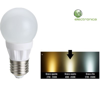 LAMPADA LED E27 7W 680LM BRANCO NEUTRO