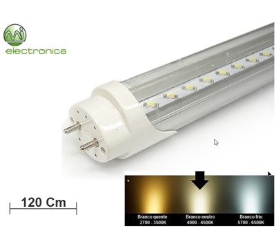 LAMPADA TUBULAR T8 18W 120SMD 120cm BRANCO NEUTRO