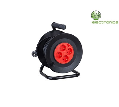 EXTENSÃO 25M 4X TOMADAS C/ ENROLADOR 16A 3000W